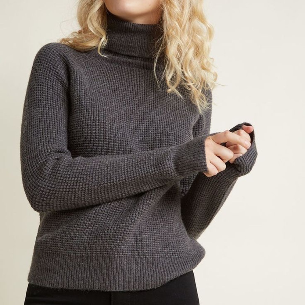 Modcloth Waffle Knit Turtle Neck Sweater